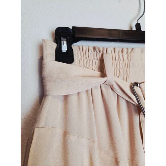 A.L.C. 100% Silk Skirt Womens 0 Mini Layered Ruffle Beige Nude Asymmetrical Hem - Picture 6 of 10